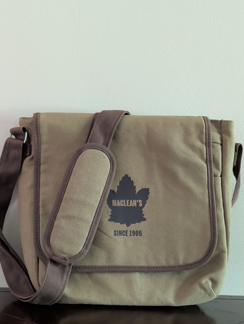 Maclean's Olive Green Canvas Messenger Bag for Men